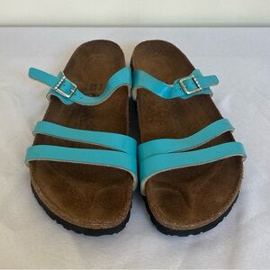 Birkenstock Birkis Sandals Womens Blue Size 8 Eu 39